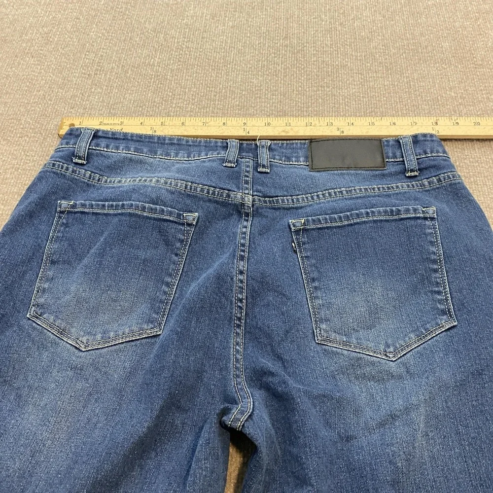 American Tall Jeans Mens 38x36 Blue Medium Wash Relaxed Straight Stretch Denim